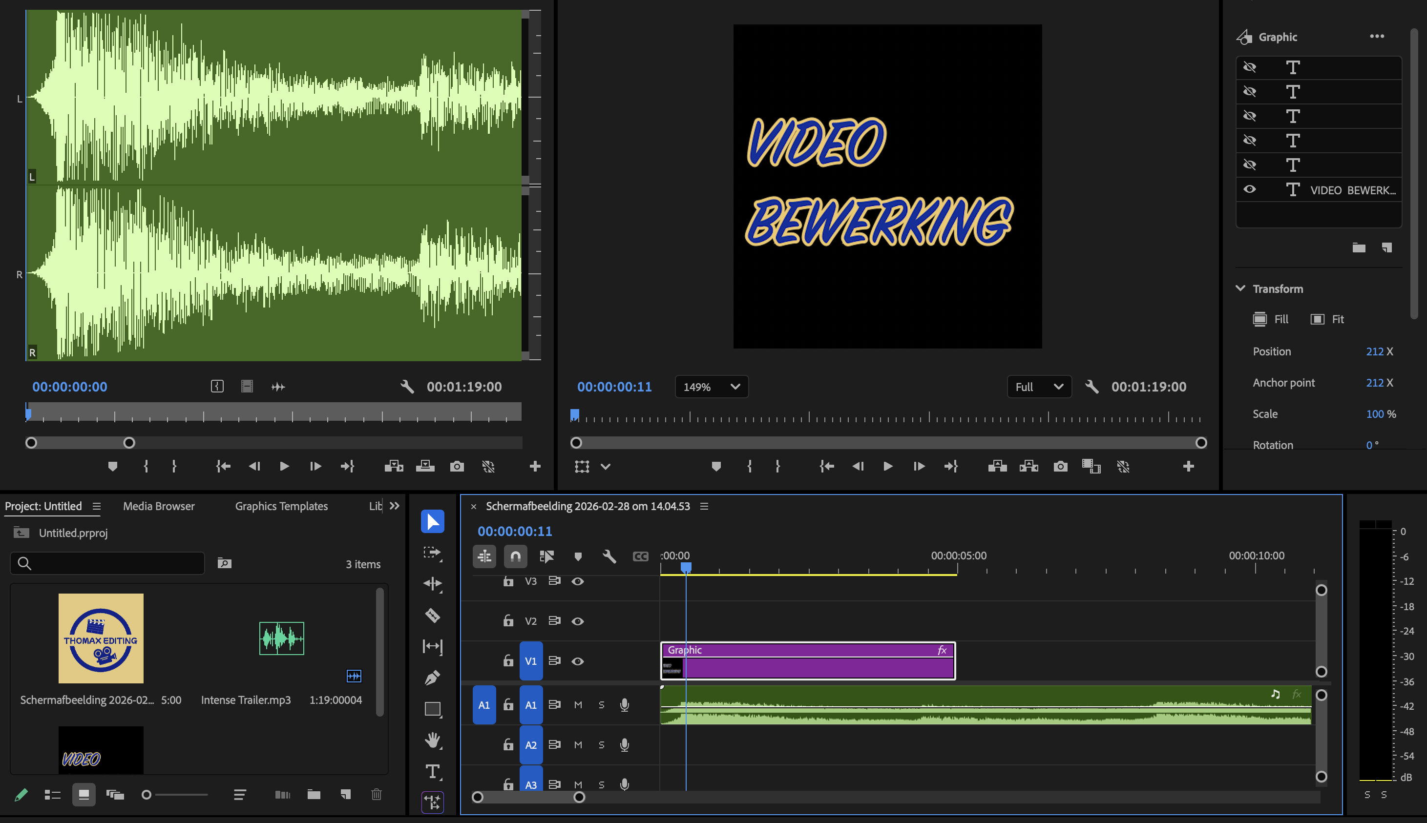 Voorbeeld van video bewerking van Thomax Editing